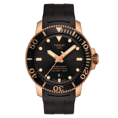 Tissot Seastar 1000 Powermatic 80 43 Rose Gold / Black / Rubber